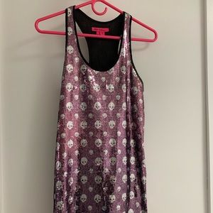 Sequin skulls Betsey Johnson dress